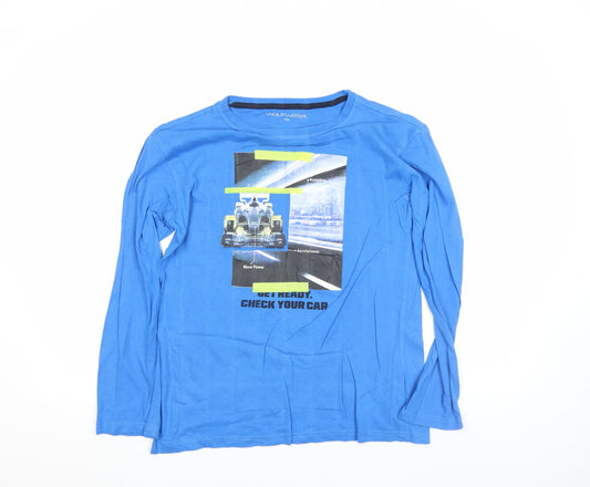 Boys UK Size 158 Wolfwear Blue Basic T-Shirt