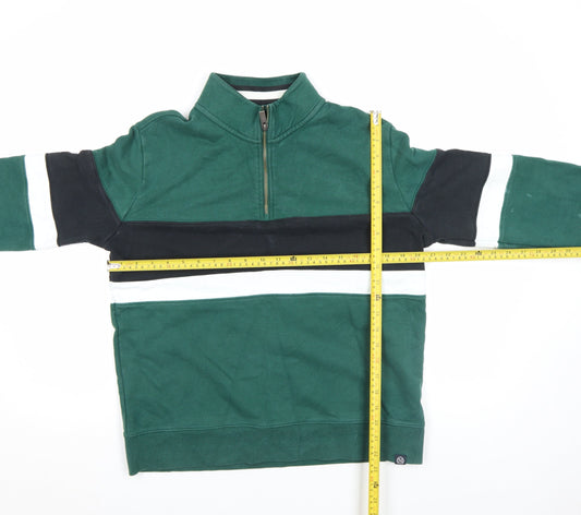 Mens UK Size M Marks and Spencer Green 1/2 Zip Sweatshirt