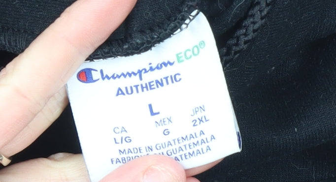 Mens UK Size L Champion Black Pullover Hoodie