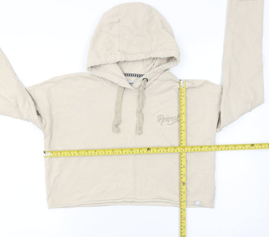 Womens UK Size 8 Animal Beige Pullover Hoodie