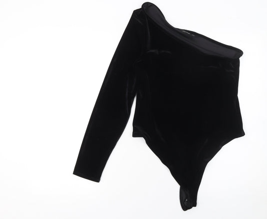 Womens UK Size 14 F&F One-Piece Black Bodysuit
