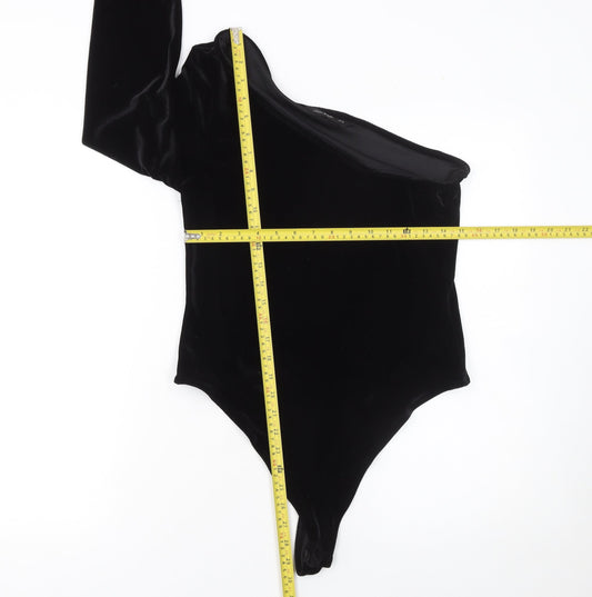 Womens UK Size 14 F&F One-Piece Black Bodysuit
