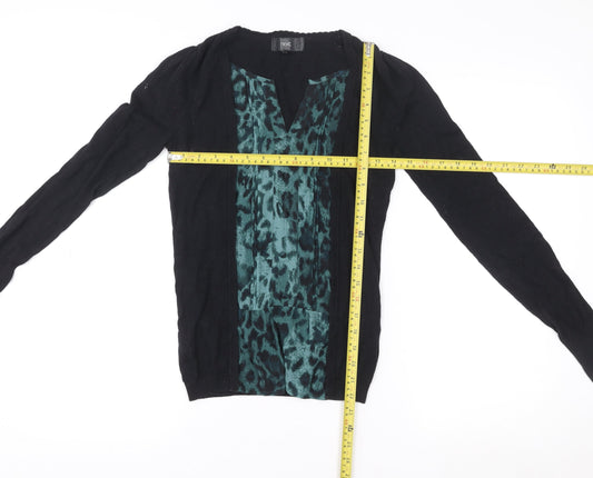 Womens UK Size S NEXT Black Tunic Blouse