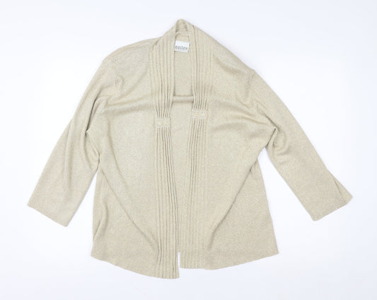 Womens UK Size 14 Eastex Beige Cardigan Jumper