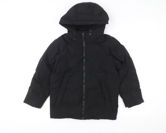 Girls UK Size 7-8 Years F&F Black Puffer Jacket