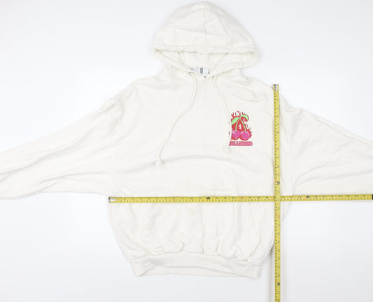 Womens UK Size S COLLUSION White Pullover Hoodie