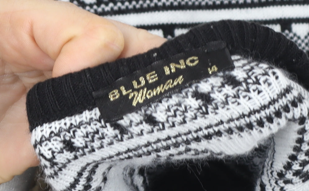Womens UK Size 14 Blue Inc Black Pullover Jumper