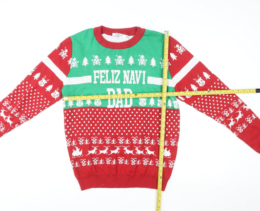 Nokkon Men's Multicoloured M Christmas Fair Isle Pullover Jumper