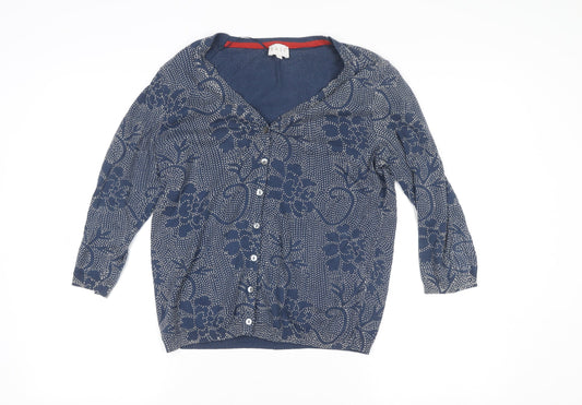 Womens UK Size 12 EAST Blue Tunic Button-Up