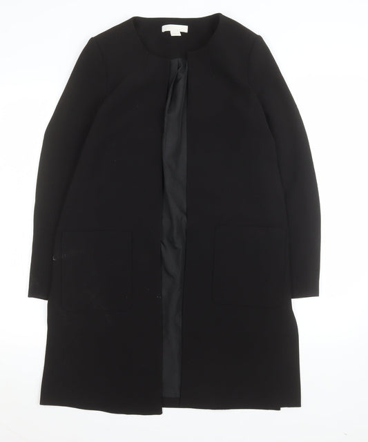 Womens UK Size 8 H&M Black Overcoat