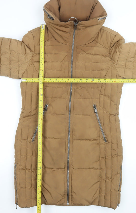 Womens UK Size 8 NEXT Brown Puffer Jacket
