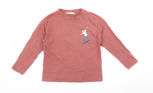 Boys UK Size 8 Years Zara Brown Basic T-Shirt