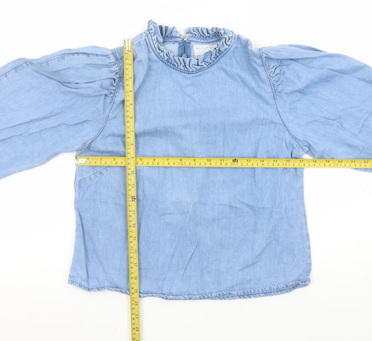 Girls UK Size 12 Years Denim Co. Blue Basic Blouse