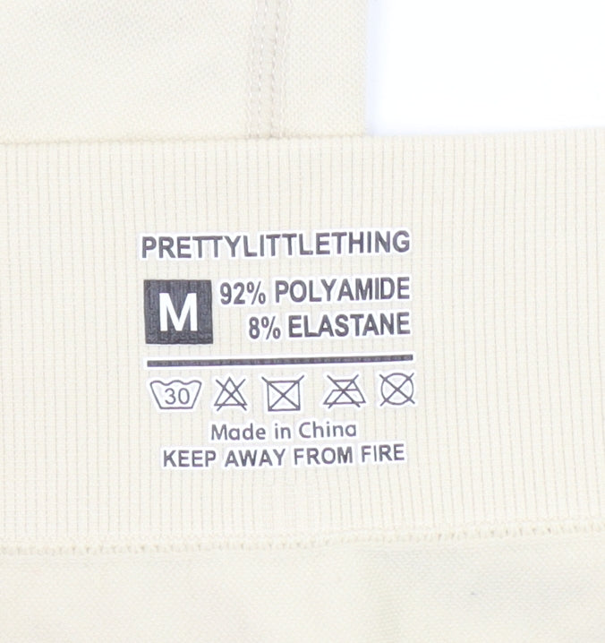 Womens UK Size M PRETTYLITTLETHING Slim Fit Leggings Beige Leggings