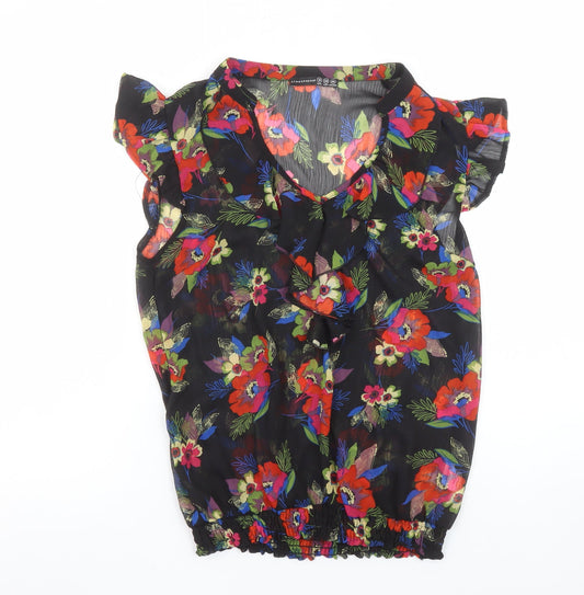 Womens UK Size 10 Atmosphere Black Tunic Blouse