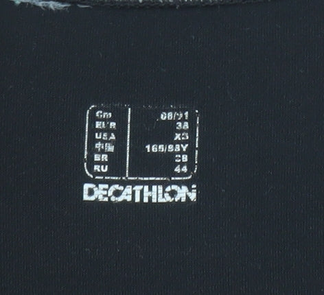 Womens UK Size XS DOMYOS Black Full Zip Sweatshirt