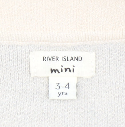 Girls UK Size 3-4 Years River Island Beige Cardigan Jumper