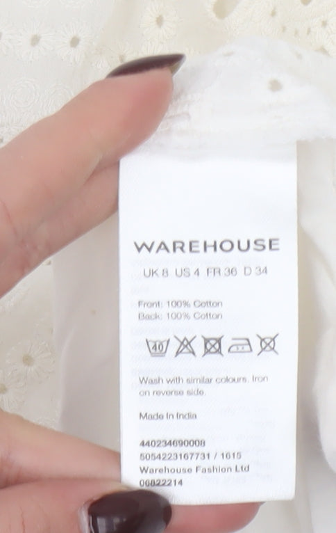 Womens UK Size 8 Warehouse Ivory Camisole Blouse