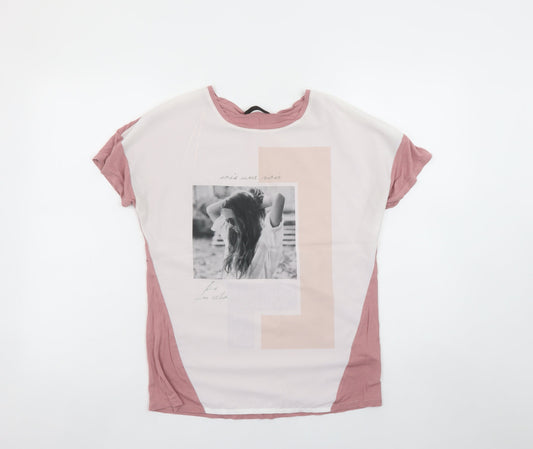 Womens UK Size 8 Dunnes Pink Basic T-Shirt