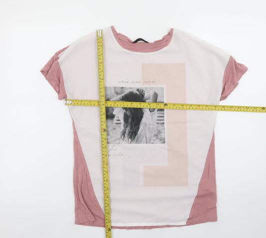 Womens UK Size 8 Dunnes Pink Basic T-Shirt