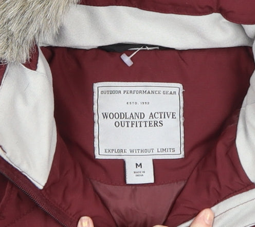 Womens UK Size M Woodland Active Outfitters Red Puffer Jacket