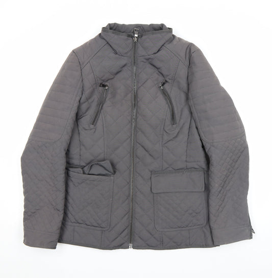 Womens UK Size 14 NEXT Grey Quilted Coat
