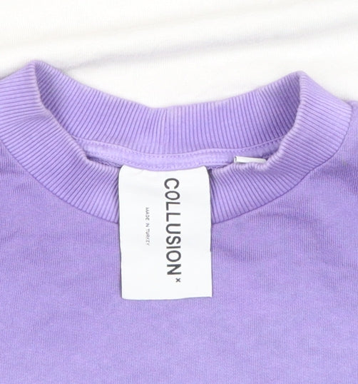 Womens UK Size S COLLUSION Multicoloured Pullover Sweatshirt