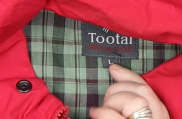 Mens UK Size L Tootal Red Bomber Jacket