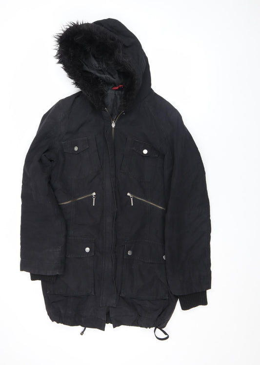 Womens UK Size 12 John Lewis Black Parka Coat