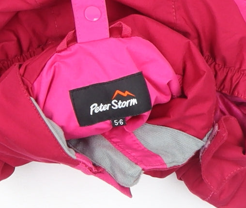 Girls UK Size 5-6 Years Peter Storm Pink Rain Coat