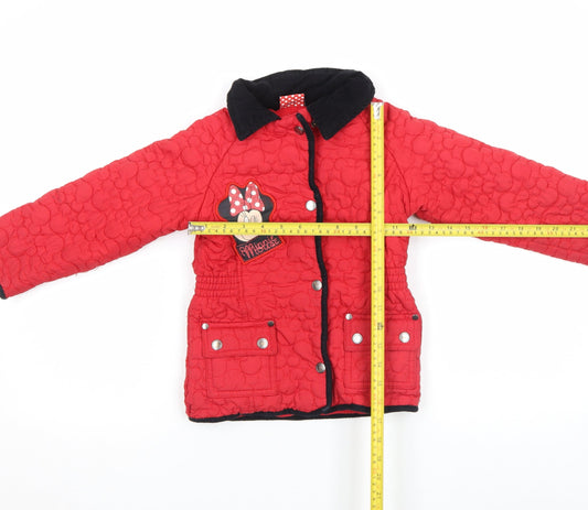 Girls UK Size 4-5 Years Disney Red Quilted Coat