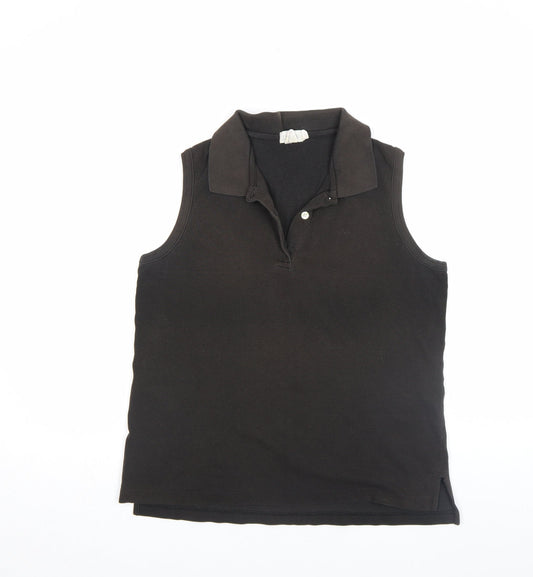 Womens UK Size M J.CREW Black Basic Polo