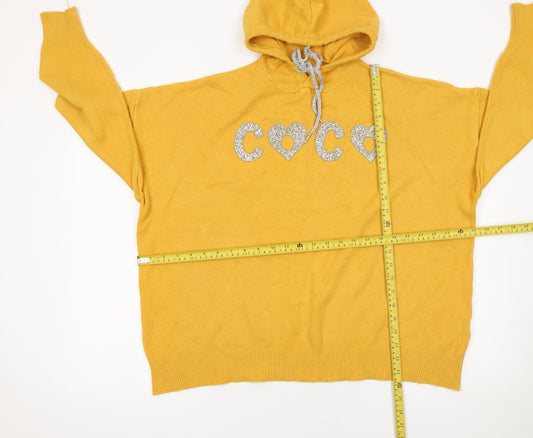 Womens UK Size One Size Enzoria Yellow Pullover Hoodie