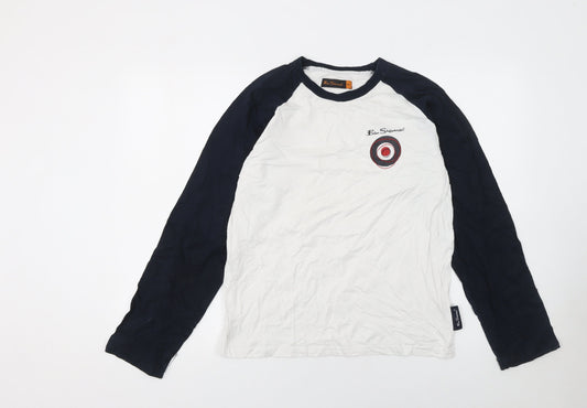 Boys UK Size 15-16 Years Ben Sherman White Ringer T-Shirt