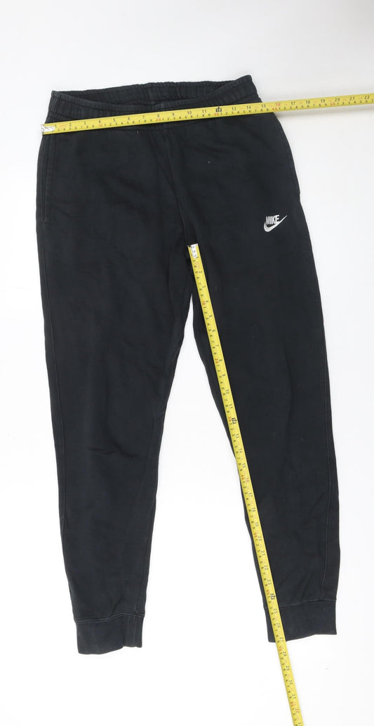 Mens UK Size S Nike Regular Fit Jogger Black Trousers