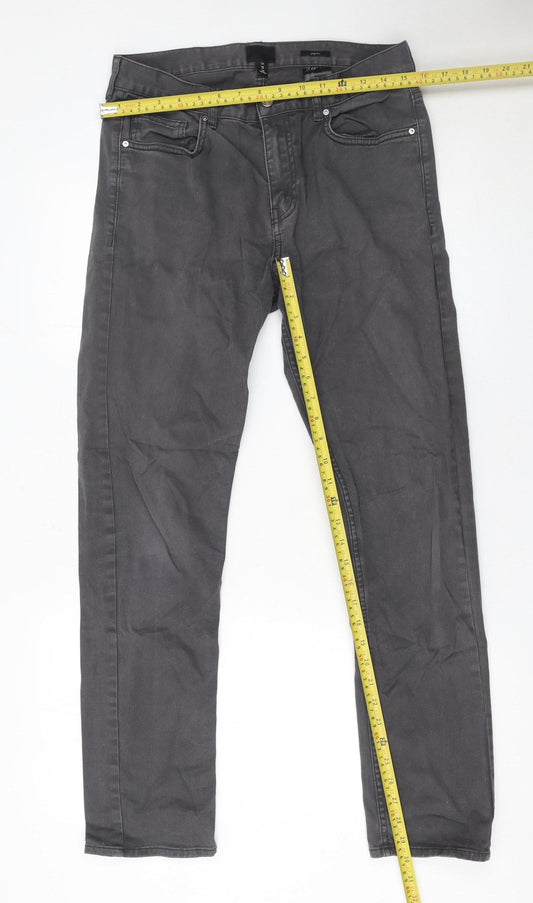 Mens UK Size M H&M Slim Fit Straight Grey Jeans
