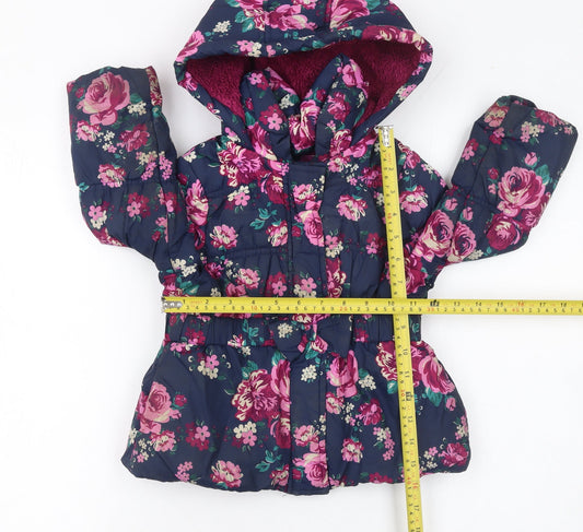 Girls UK Size 18 Months TU Multicoloured Puffer Jacket