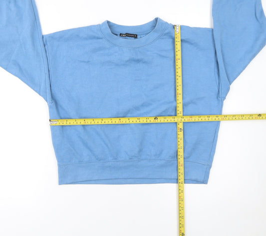 Womens UK Size M Zara Blue Pullover Sweatshirt