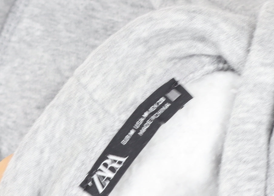 Womens UK Size M Zara Grey Pullover Hoodie