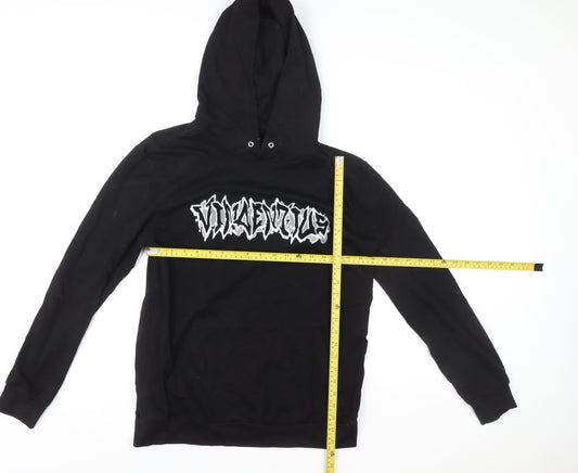 Womens UK Size L Vincentius Black Pullover Hoodie