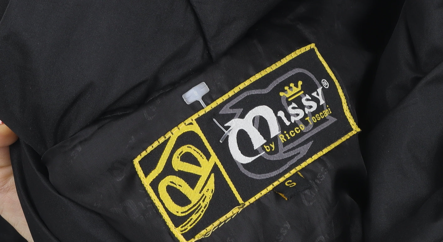 Womens UK Size S Missy by Ricco Toscani Black Belted Jacket