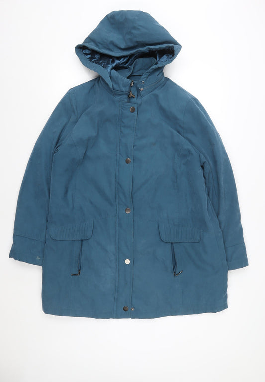 Womens UK Size M BM Blue Parka Coat