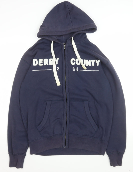 Mens UK Size M Derby County Football Club Blue Basic Jacket