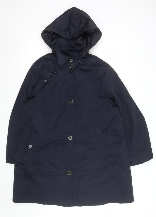 Womens UK Size M Viyella Blue Rain Coat