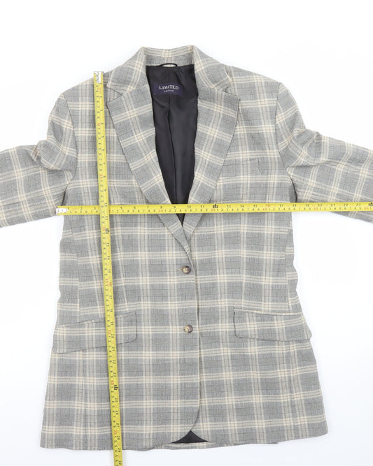 Marks and Spencer Women’s Grey Checked Blazer UK 10 Classic Fit
