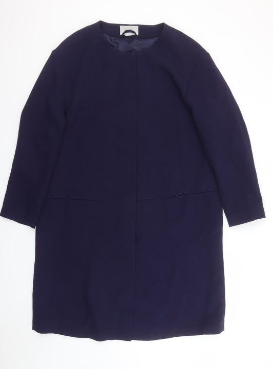 Womens UK Size 14 H&M Blue Overcoat