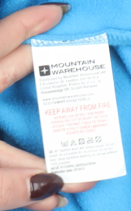 Additional view of Mountain Warehouse girls’ blue fleece 1/4 zip pullover sweatshirt 13 years