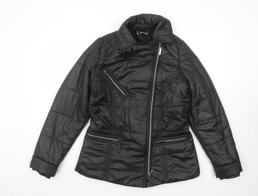 Womens UK Size 10 Kaleidoscope Black Puffer Jacket