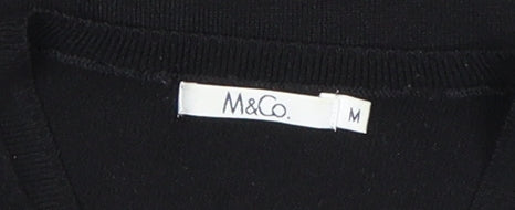 Womens UK Size M M&Co Black Basic Blouse