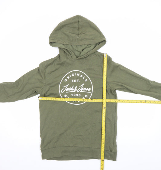 Boys UK Size 164 JACK & JONES Green Pullover Hoodie